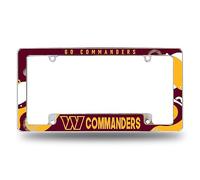 Rico Industries NFL Football Washington Commanders Wave - Marco de matrícula Cromado de 12 x 6 Pulgadas para automóvil/camión/SUV