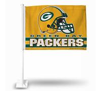 Rico Industries NFL Fútbol Green Bay Packers Yellow Helmet Double Sided Car Flag