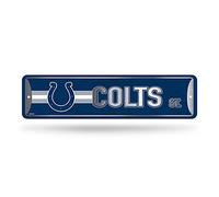 Rico Industries NFL Indianapolis Colts - Letrero de calle de metal (4 x 15 pulgadas), ideal para el hogar, dormitorio, decoración de cueva de hombre