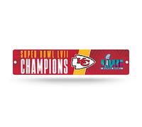 Rico Industries NFL Kansas City Chiefs 2023 Super Bowl Champions - Señal de calle de plástico de 4 x 16 pulgadas