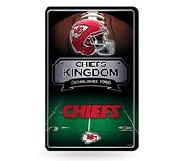 Rico Industries NFL Kansas City Chiefs - Letrero de metal grande de 11 x 17 pulgadas para decoración del hogar