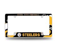 Rico Industries NFL - Marco de matrícula Cromado de Pittsburgh Steelers Wave de 12 x 6 Pulgadas para automóvil/camión/SUV