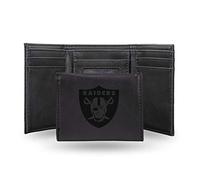 Rico Industries NFL - Monedero Triple con Grabado láser, Color Negro, Negro (Negro) - LETRI1701BK