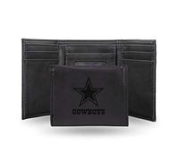 Rico Industries NFL - Monedero Triple con Grabado láser, Color Negro, Negro (Negro) - LETRI1801BK