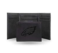 Rico Industries NFL - Monedero Triple con Grabado láser, Color Negro, Negro (Negro) - LETRI2501BK