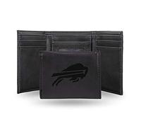 Rico Industries NFL - Monedero Triple con Grabado láser, Color Negro, Negro (Negro) - LETRI3501BK