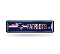Rico Industries NFL New England Patriots - Cartel de metal para decoración del hogar (4 x 15 pulgadas), ideal para el hogar, oficina, dormitorio y cueva de hombre, hecho