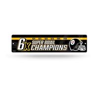 Rico Industries NFL Pittsburgh Steelers - Letrero de calle de plástico 6X Champ - Decoración del hogar - Letrero de pared