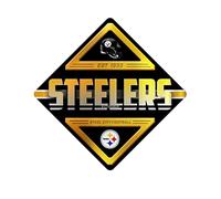 Rico Industries NFL Pittsburgh Steelers Metal Crossing Sing - Decoración del hogar perfecta para dormitorio, cueva de hombre, garaje