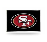 Rico Industries NFL San Francisco 49ers Bandera negra de 3 x 5 pies, bandera de 3 x 5 pies, bandera de una sola cara, interior o exterior, decoración del hogar