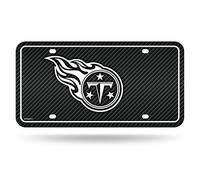 Rico Industries NFL Tennessee Titans Carbon Fiber Metal Auto Tag 8.5" x 11" - Great For Truck/Car/SUV