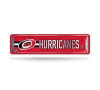 Rico Industries NHL Carolina Hurricanes - Letrero de metal para decoración del hogar (4 x 15 pulgadas), ideal para el hogar, la oficina, el dormitorio y la cueva del hombre. Hecho