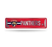 Rico Industries NHL Florida Panthers - Letrero de metal para decoración del hogar (4 x 15 pulgadas), ideal para el hogar, la oficina, el dormitorio y la cueva del hombre, hecho