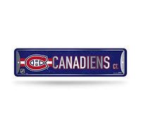 Rico Industries NHL Montreal Canadiens - Letrero de metal para decoración del hogar (4 x 15 pulgadas), ideal para el hogar, la oficina, el dormitorio y la cueva del hombre, hecho