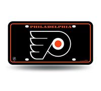 Rico Industries NHL Philadelphia Flyers - Black Metal License Plate Tag, 6 x 11.5-Inches