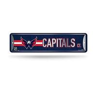 Rico Industries NHL Washington Capitals - Cartel de metal para decoración del hogar (4 x 15 pulgadas), ideal para el hogar, oficina, dormitorio y cueva de hombre, hecho
