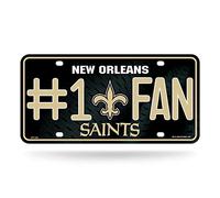 Rico Industries Nueva Orleans Santos # 1 Fan Metal License Plate