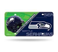Rico Industries Placa de matrícula de Metal para mariscos Unisex NFL Seattle Seattle Seahawks de Metalseattle Seahawks, Color del Equipo, Talla única