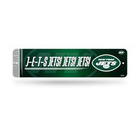 Rico Industries - Placa metálica con logotipo de los Jets de Nueva York NFL (10 x 38 cm, decoración del hogar, dormitorio, oficina, guarida masculina)