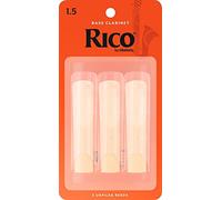 Cañas D'Addario Rico para clarinete bajo, fuerza 1.5, paquete de 3