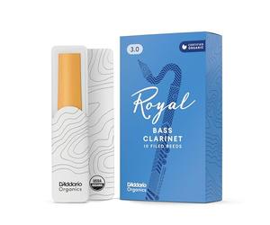 Rico Royal 3.0 Strength Reeds for Bass Clarinet (Pack of 10)