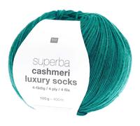 Rico Superba Cashmeri de Lujo Calcetines 4 Capa Ovillo de Lana 100g-018 Turquesa