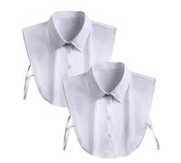 Ricofot Cuellos Falsos Mujer, 2 Pedazos Cuello Camisa Falsos Mujer, Camisa Falsa Parte de Abajo, Lavable Falsa Camisa, Cuellos Desmontables Trajes Suéteres Chaquetas Uniformes Vestidos y más
