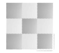 Ricokids Alfombrilla para gatear para bebé, alfombra de juegos, alfombrilla de espuma, antideslizante, para niños, 9 piezas, 180 x 180 x 1 cm, color negro y blanco