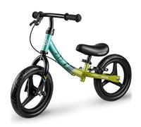 Ricokids Bicicleta sin Pedales a Partir de 1 año - Bicicleta de Equilibrio con Frenos - Ruedas de Espuma EVA - Sillín Ajustable - Verde Negro
