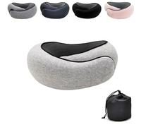 RICOKJRDE Almohada De Viaje Wander Plus, Almohada De Viaje De Espuma Viscoelástica para Aviones, Almohada De Cuello Flyhugs, Almohada Plegable En Forma De U (Grey)