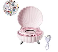 RICOKJRDE Mini Altavoz Portátil con Bluetooth, Altavoz con Forma De Concha Marina LED con Luz Ambiental Colorida, Reproductor De Música Estéreo Inalámbrico para El Hogar, Viajes Y Fiestas (Pink)