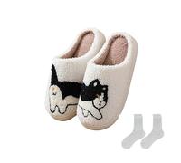 RICOKJRDE Pantuflas Doxie, Cómodas Pantuflas De Perro Salchicha Para Mujeres Y Hombres, Pantuflas De Felpa Suave Con Suelas Antideslizantes (C,42-43)