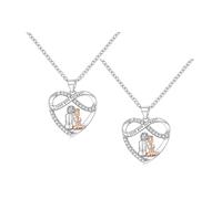 RICOKJRDE para Nieta - S925 Siempre Me Tendrás Y Yo Siempre Te Tendré A Ti, Collar De Corazón De Abuela A Nieta, Regalo De Joyería para Navidad (2pc)