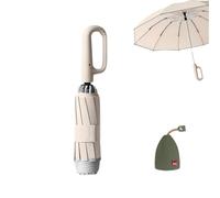 RICOKJRDE Paraguas Alvyne, Paraguas Plegable Alvyne Autohook con Hebilla De Anilla: Paraguas Plegable Automático Portátil para Protección contra La Lluvia, El Sol Y Los Rayos UV (Beige)
