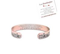 RICOKJRDE Pulsera con Forma De Onda para Nieta: Siempre Estaré Ahí para Ti, Pulsera con Forma De Onda para Nieta: Regalo Inspirador De Acero Inoxidable Personalizado (Rose Gold)