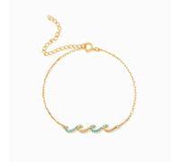 RICOKJRDE Pulsera De Olas Azules, Una Pulsera Inspiradora del Océano para La Amistad, Regalo De Cumpleaños Amigas (Gold)