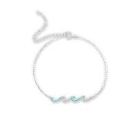 RICOKJRDE Pulsera De Olas Azules, Una Pulsera Inspiradora del Océano para La Amistad, Regalo De Cumpleaños Amigas (Silver)