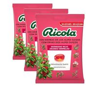 Ricola - Arándano Rojo, Caramelos Duros, Refresca y Alivia la Garganta y las Vías Respiratorias, 13 Hierbas Suizas y Aceites Esenciales, Sin Azúcar, con Edulcorante - Bolsa 70 g (Paquete de 3)