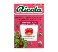 Ricola - Arándano Rojo, Caramelos Duros Sin Azúcar, 50 g | 13 Hierbas Suizas, Refresca, Alivia la Garganta, con Edulcorantes, Sabor Arándano Rojo, 50 g