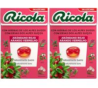 Ricola - Arándano Rojo, Caramelos Duros Sin Azúcar, Refresca, Alivia la Garganta y la Respiración, 13 Hierbas Suizas y Aceites Esenciales, con Edulcorantes - Caja 50 g (Paquete de 2)