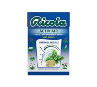 Ricola - Caramelos con plantas suizas - Aroma Activ'Air Mentol Intense - Sin azúcar - 20 paquetes de 50 g