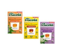 Ricola | Caramelos de menta y naranja | Caramelos de hierbas balsámicas | Caramelos de flor de saúco | Caramelos herbales sin azúcar Tris