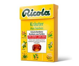 Ricola Caramelos S/A Hierbas 50 g - Suaviza la Garganta