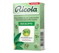 Ricola - Caramelos Duros, Refresca y Alivia la Garganta y las Vías Respiratorias, con Aceites Esenciales de Menta y Eucalipto, 13 Hierbas Suizas, Sin Azúcar, con Edulcorante - Caja 50 g