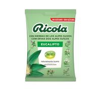 Ricola - Eucalipto, Caramelos Duros Sin Azúcar, Refresca y Alivia la Garganta y la Respiración, con Aceites Esenciales de Menta, Eucalipto y 13 Hierbas Suizas, con Edulcorantes - Bolsa 70 g