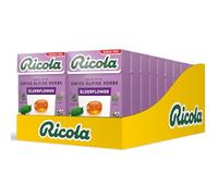 Ricola Gotas de hierbas suizas sin azúcar, 45 g (paquete de 10) | Elderflower Swiss Herbal Sweets, sin azúcar, pastillas para garganta naturalmente eficaces, paquete de 20 cajas