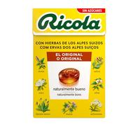 Ricola - Hierbas Suizas Original, Caramelos Duros Sin Azúcar, Refresca, Alivia la Garganta y la Respiración, con Aceites Esenciales de Menta y Mentol y 13 Hierbas Suizas, con Edulcorantes - Caja 50 g
