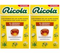 Ricola - Hierbas Suizas Original, Caramelos Duros Sin Azúcar, Refresca, Alivia la Garganta y la Respiración, con Aceites Esenciales de Menta y Mentol y 13 Hierbas Suizas, con Edulcorantes - Caja 50 g
