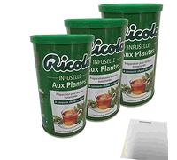 Ricola Infuselle Infusión de hierbas, Mezcla de bebidas instantáneas Lote de 3 (3 x 200 g caja) + usy bloc