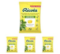 Ricola - Limón Melisa, Caramelos Duros Sin Azúcar, Refresca, Alivia la Garganta y la Respiración, 13 Hierbas Suizas y Aceites Esenciales, con Edulcorantes - Bolsa 70 g (Paquete de 4)
